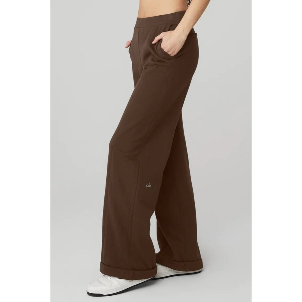 NWOT ALO Yoga Wide Leg Trouser High-Waist Pants in Espresso